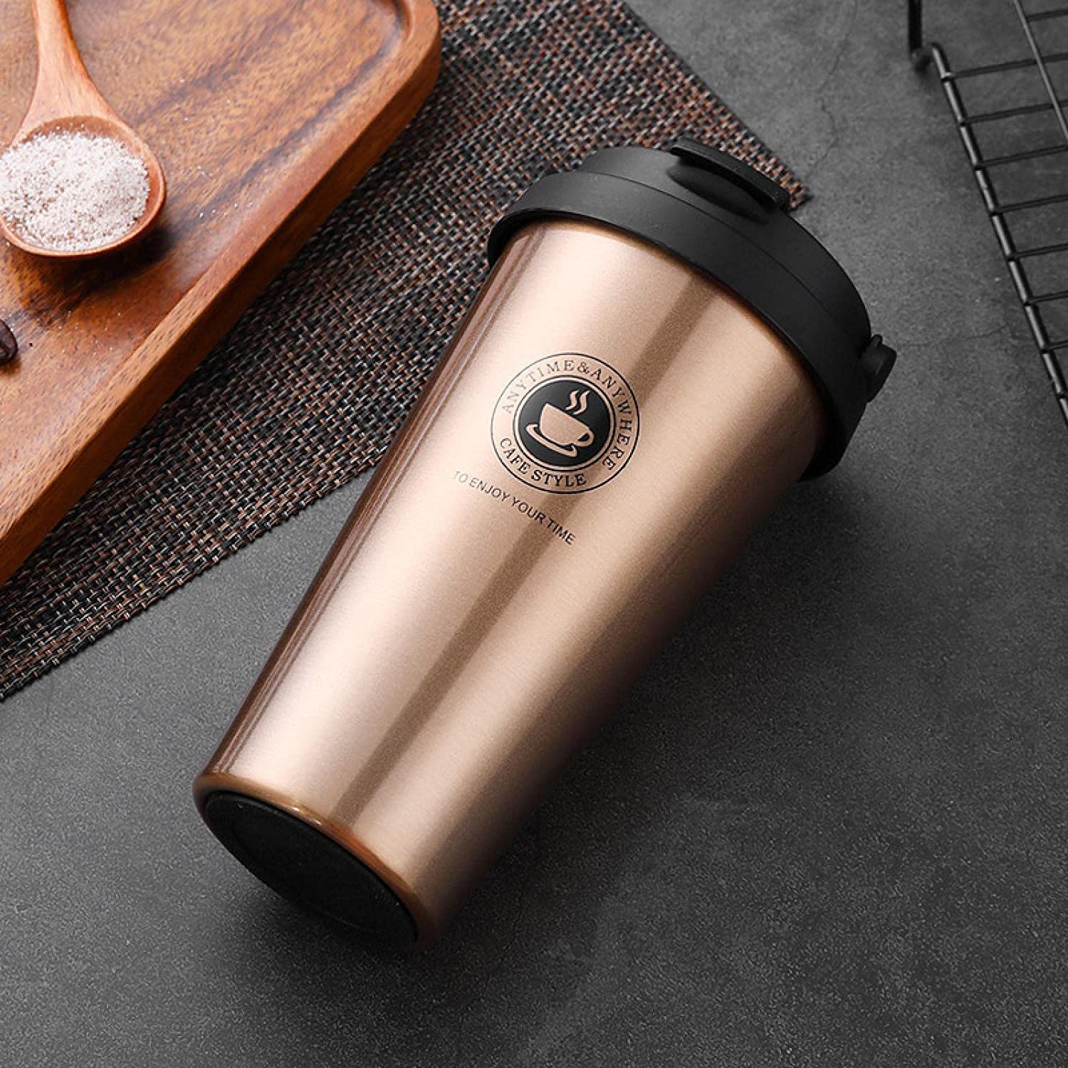 ravel Mug, Insulated Coffee Cup with Leakproof Lid ,Vacuum Insulation Stainless Steel Reusable for Hot Cold Coffee, Water and Tea